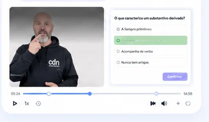 Vídeo interativo com quiz durante a aula